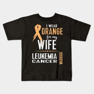 Leukemia Cancer Awareness T Shirt Wife Warrior Ribbon Kids T-Shirt